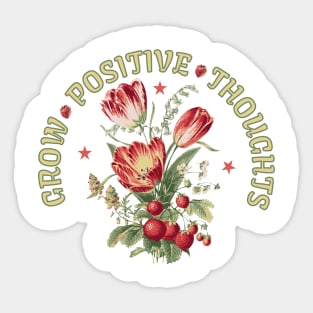 Grow Positive Thoughts Strawberry Sticker